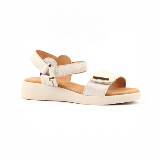Lunar Lark White Leather Wedge Sandal