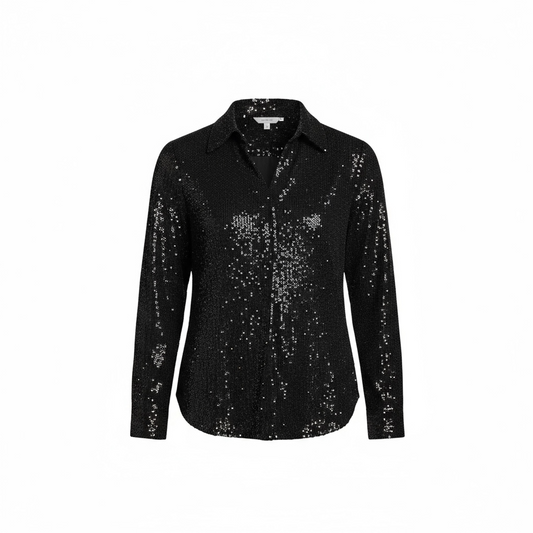Pomodoro Stretch Sequin Shirt Black
