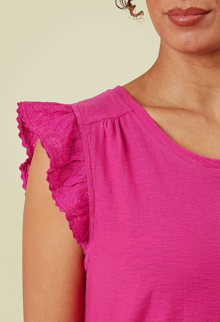Adini Frankie Frill Slub Vest (colour options)