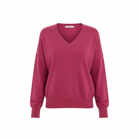 Pomodoro Essential V Sweater Fuchsia