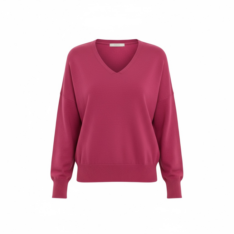 Pomodoro Essential V Sweater Fuchsia