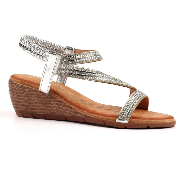 Lunar Darci Silver Wedge Sandal