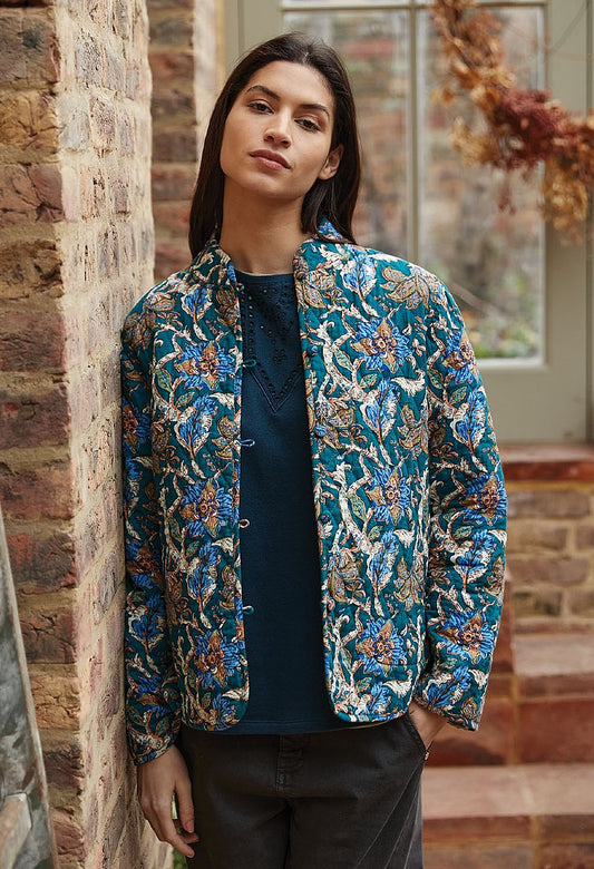 Wilderness Print Priya Reversible Quilted Jacket