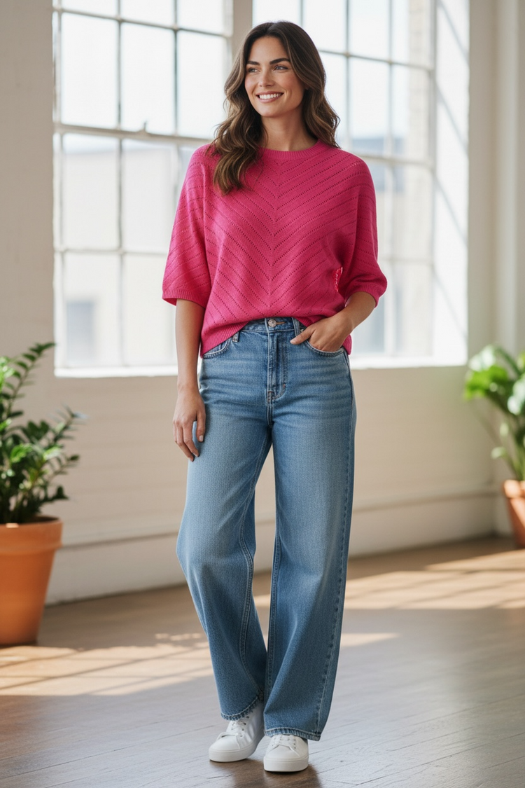 Pomodoro Chevron Lace Jumper Tulip
