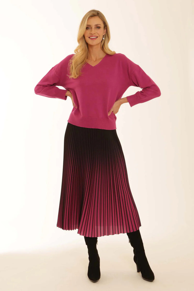 Pomodoro Essential V Sweater Fuchsia