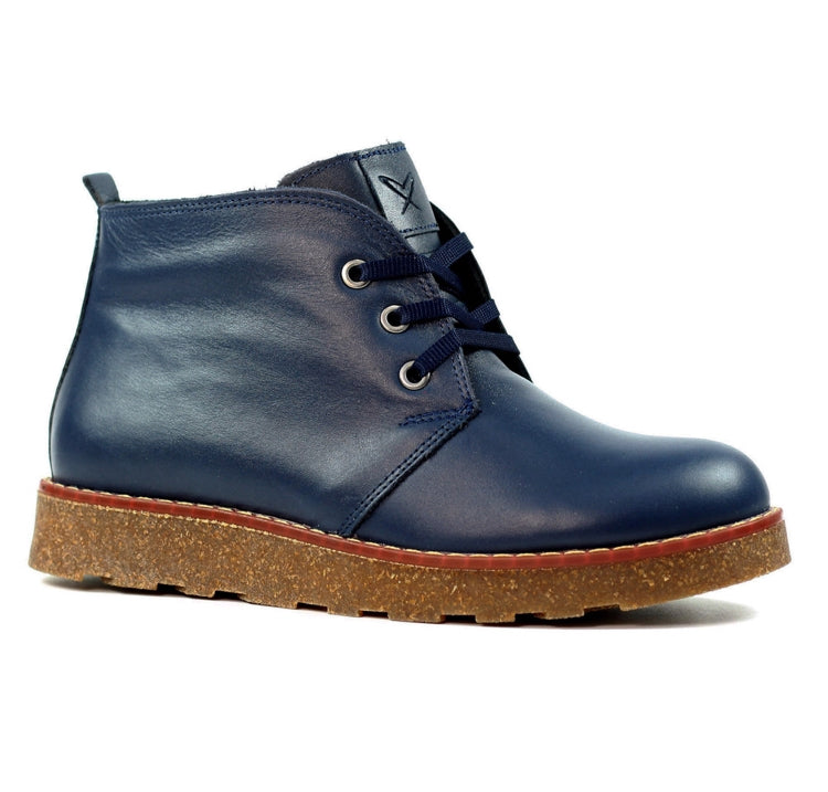 Claire III Navy Leather Boot