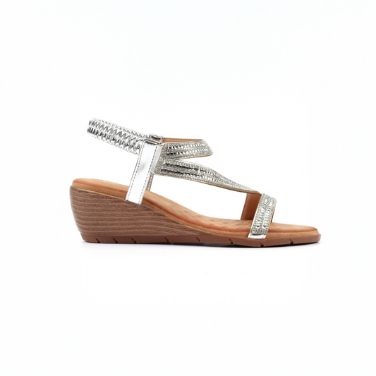 Lunar Darci Silver Wedge Sandal