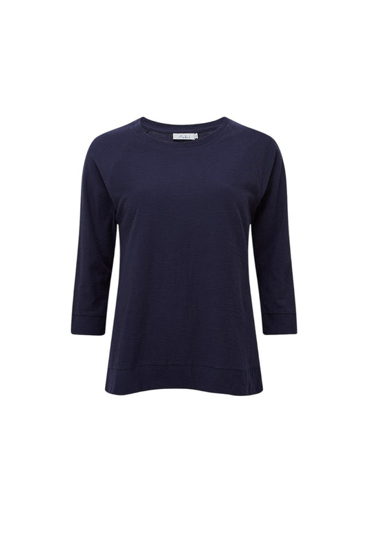 Adini Cotton Slub Becca Top - Navy