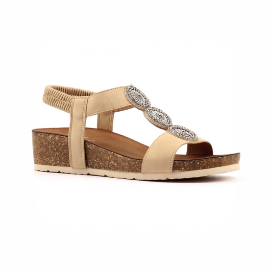 Lunar Cassidy Wedge Sandal Beige