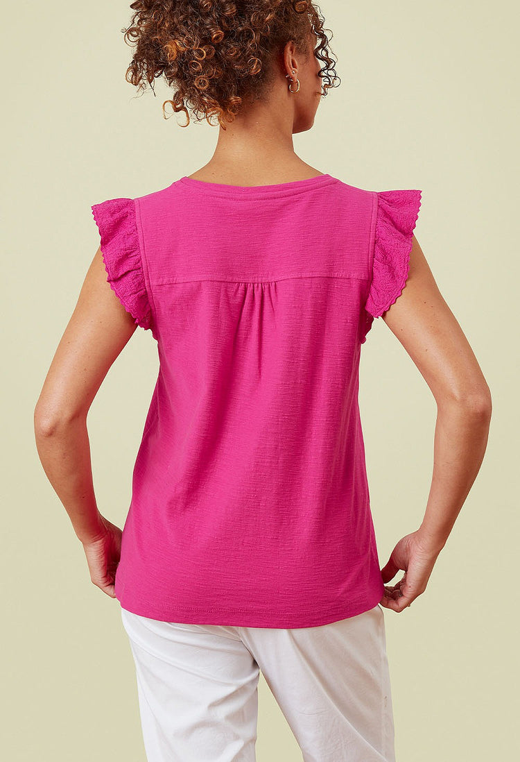 Adini Frankie Frill Slub Vest (colour options)