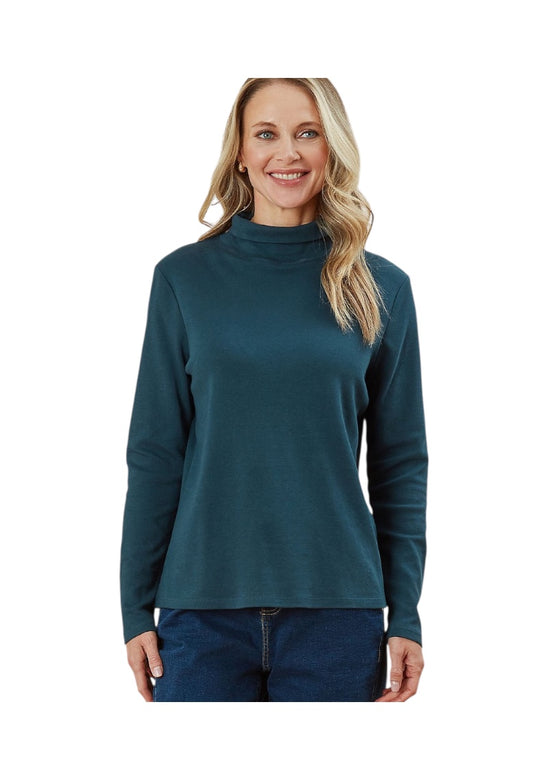 Brushed Cotton Brianti Polo-Neck