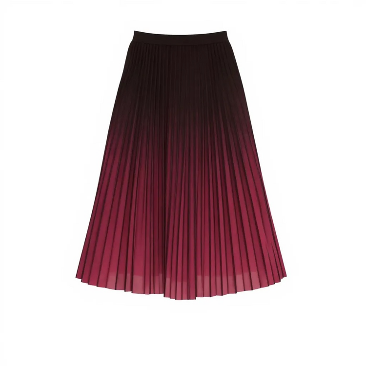 Pomodoro Ombre Pleated Skirt Fuchsia