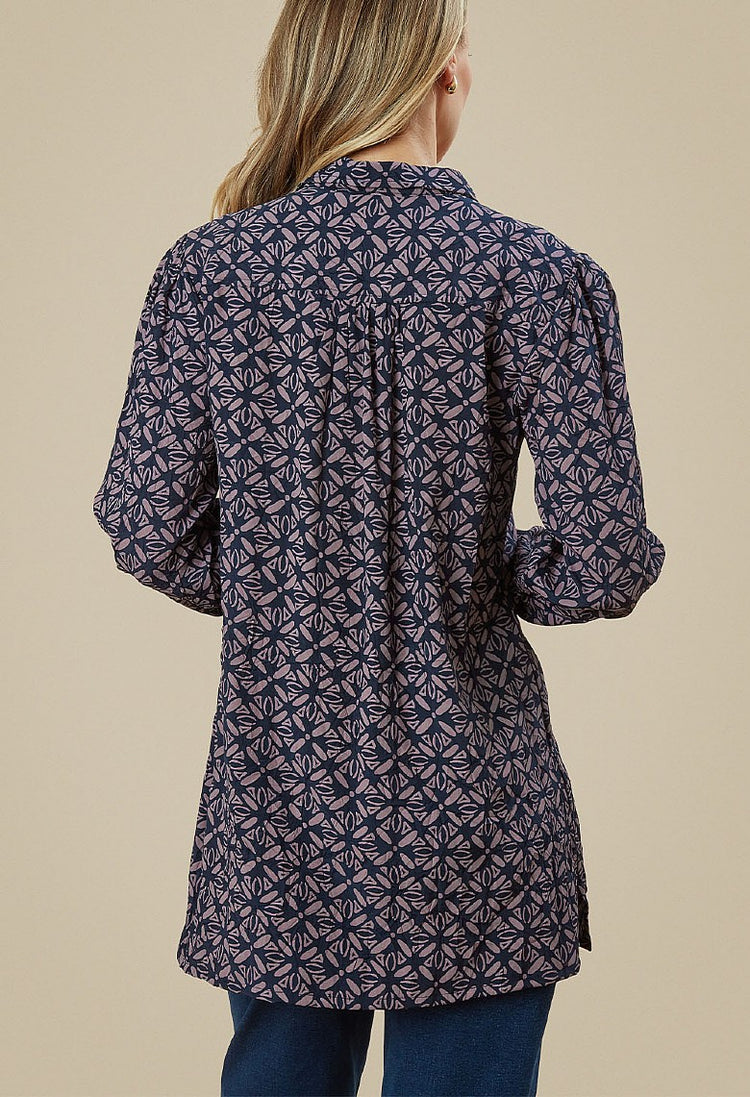 Mirim Shirt Amelia Print Navy