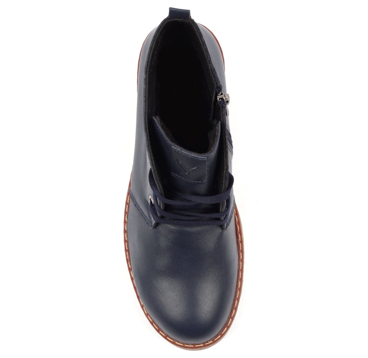 Claire III Navy Leather Boot