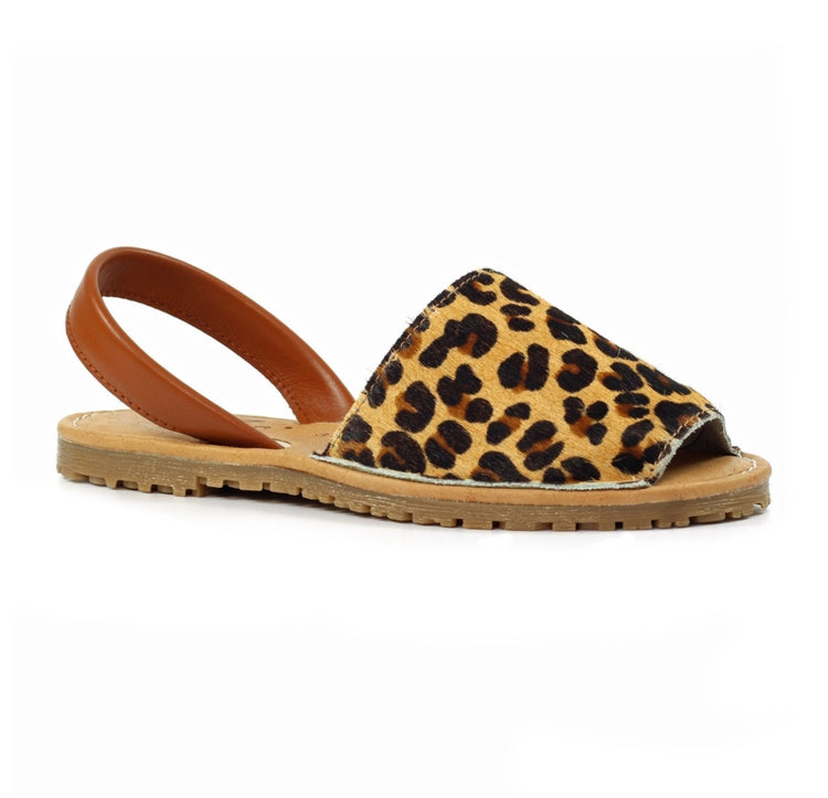 Lunar Azura Leopard Print Leather Sandal