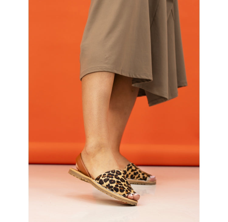 Lunar Azura Leopard Print Leather Sandal