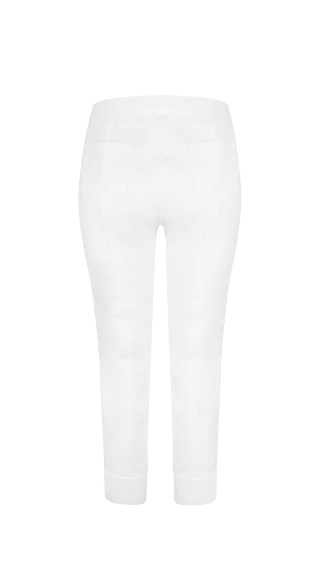Robell Bella 51628-5448 White 10 Ankle Jeans
