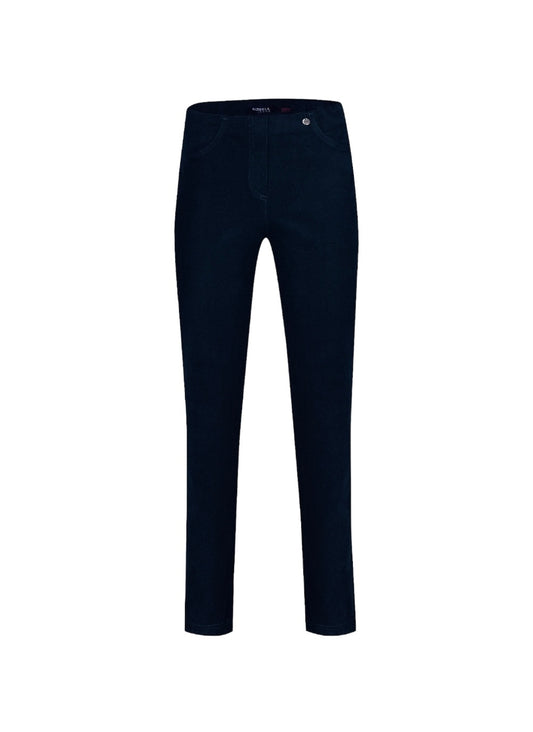 Robell Bella Needlecord Trousers Dark Navy