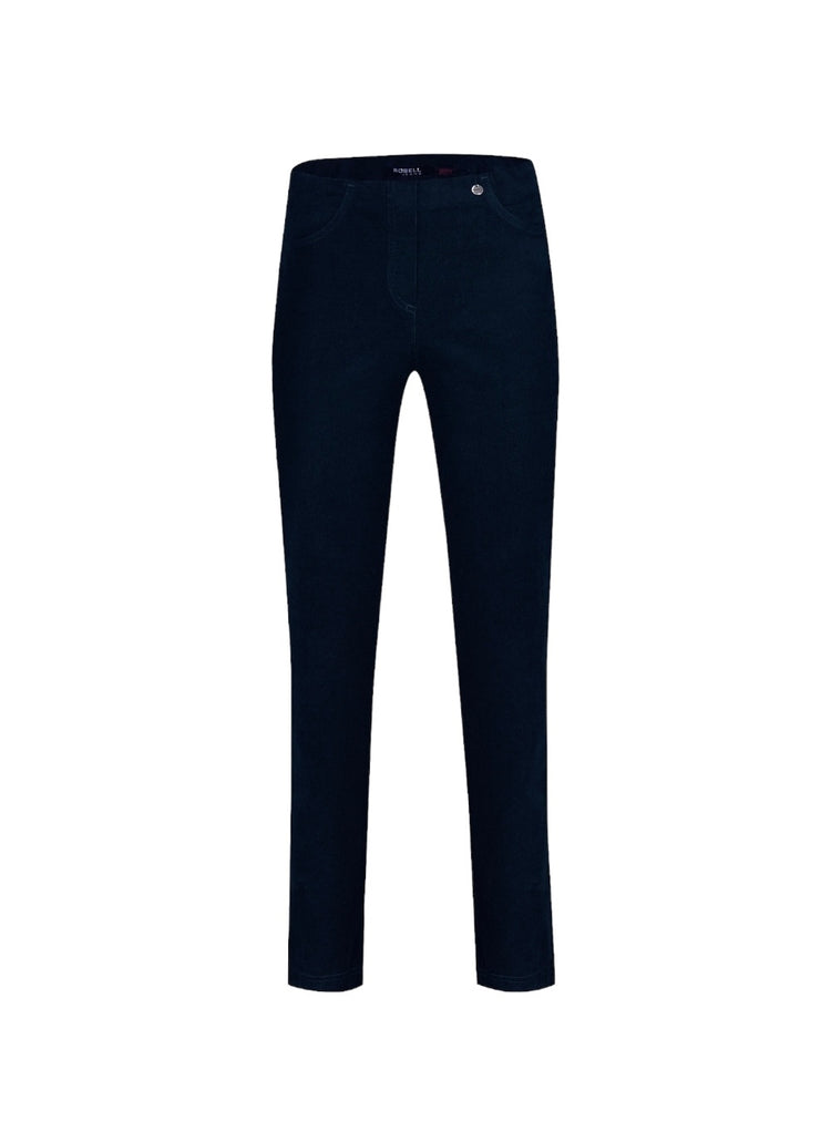 Robell Bella Needlecord Trousers Dark Navy