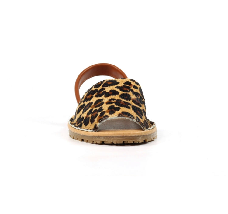Lunar Azura Leopard Print Leather Sandal