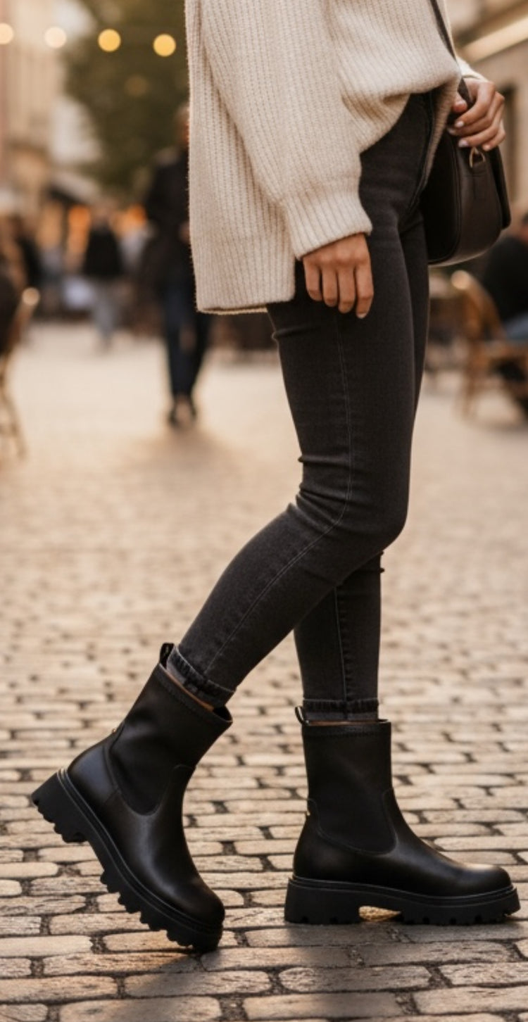 Xti Black Chunky Boots