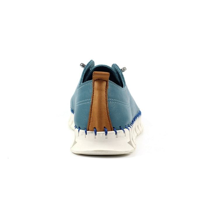 Lunar St Austell Light Blue Leather Plimsoll