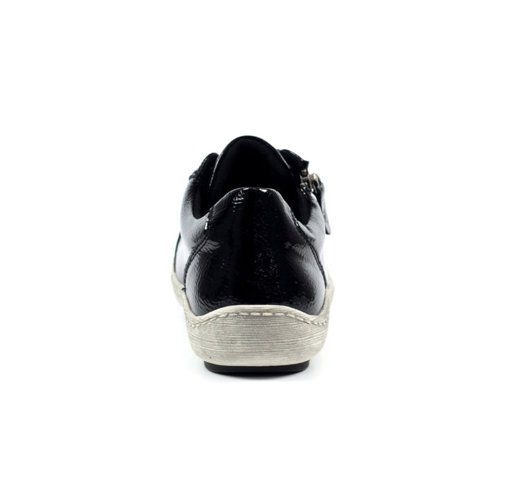 Lunar Black Patent Napier Trainer FLB105