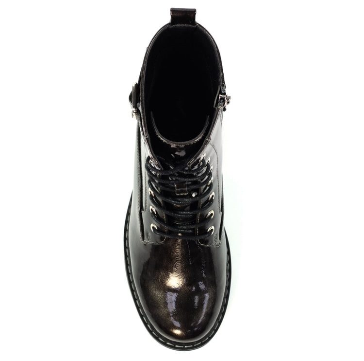 Lunar Parlour Grey Patent Ankle Boot