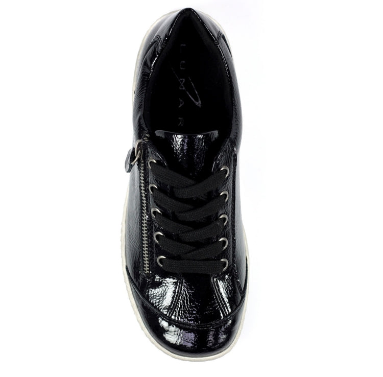 Lunar Black Patent Napier Trainer FLB105