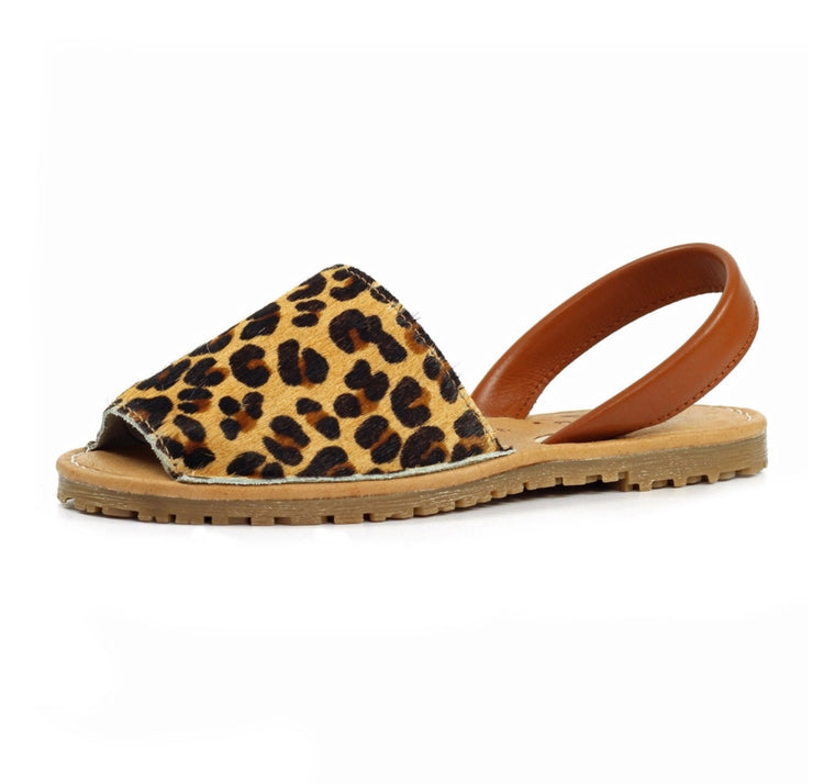 Lunar Azura Leopard Print Leather Sandal