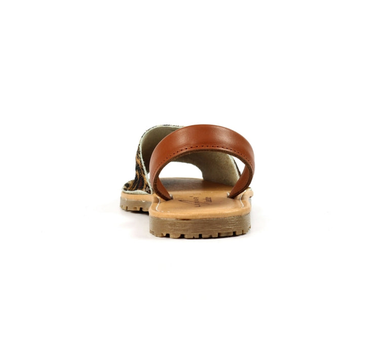 Lunar Azura Leopard Print Leather Sandal