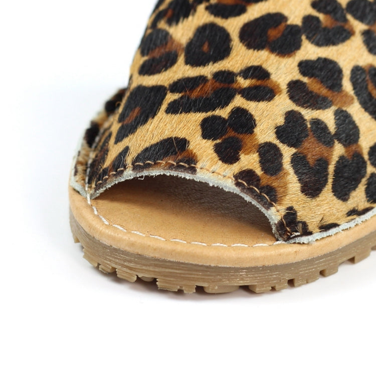 Lunar Azura Leopard Print Leather Sandal