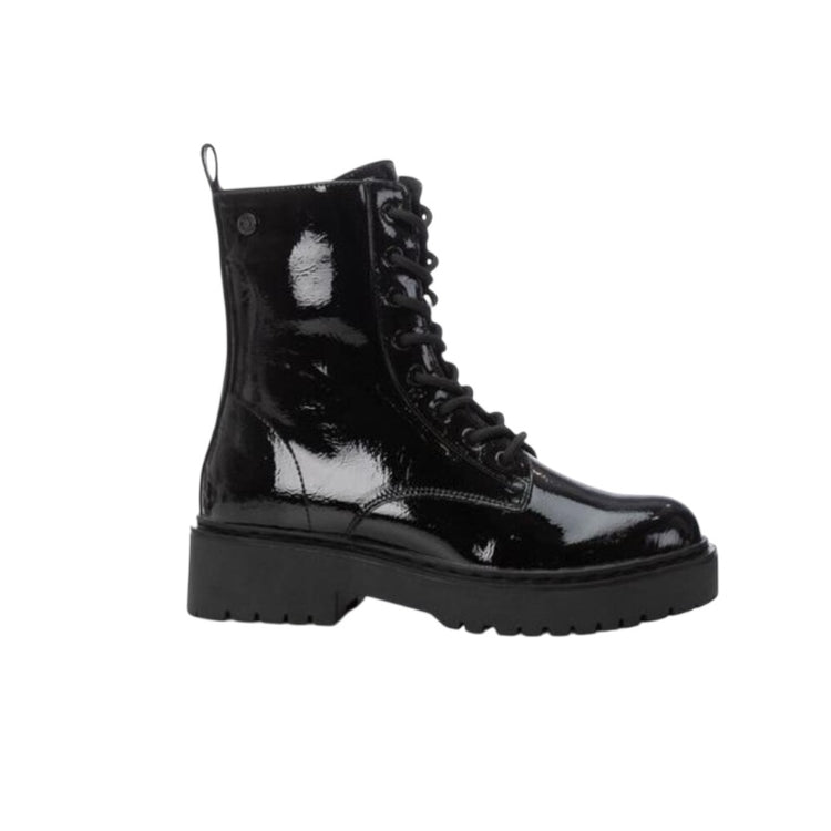 Xti Patent Lace Boots Black 144390