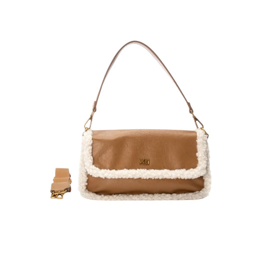 Xti Taupe Fur Trim Bag 184510