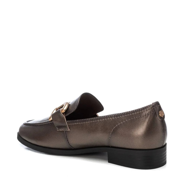 Carmella pewter Moccasin Leather Shoe
