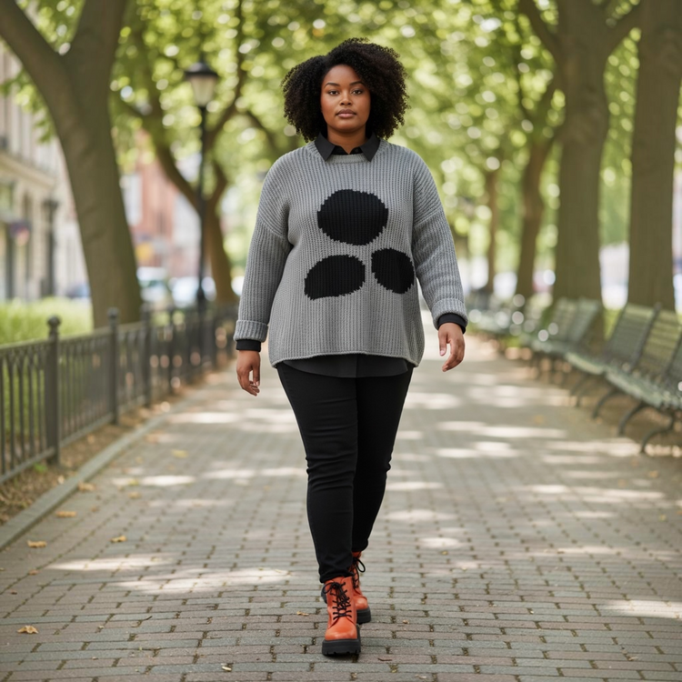 Naya Sweater NAW26261 Grey & Black