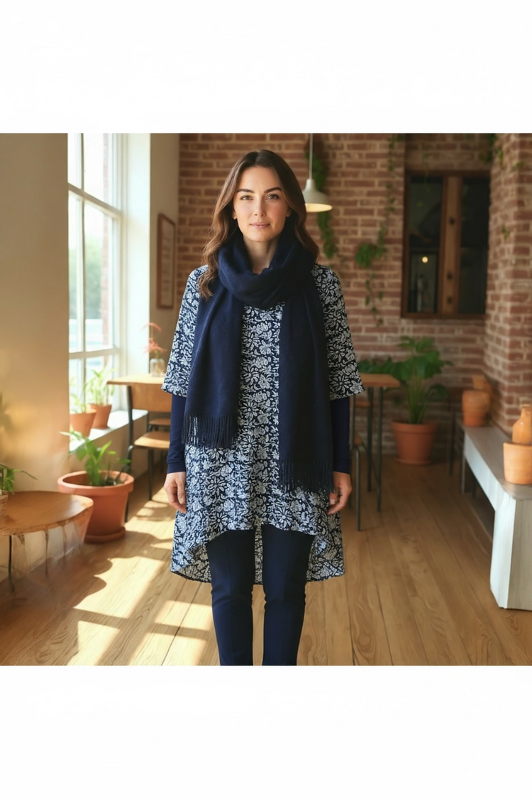 Yauvan High Low Overtop Jaipur Navy