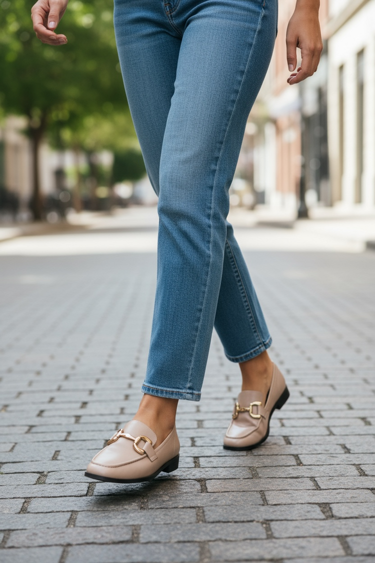 Carmela Beige Moccasin Leather Shoe