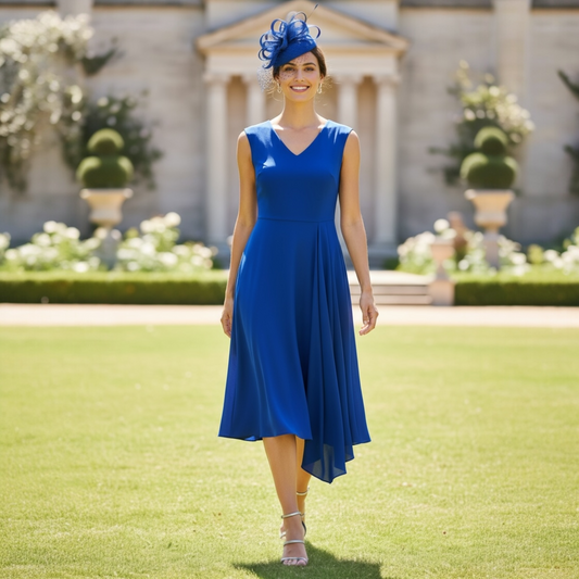 Peruzzi Drape Dress Cobalt