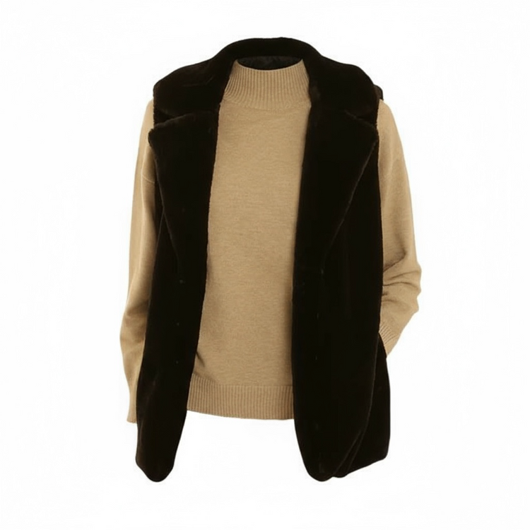 Pomodoro Faux Fur Gilet Black