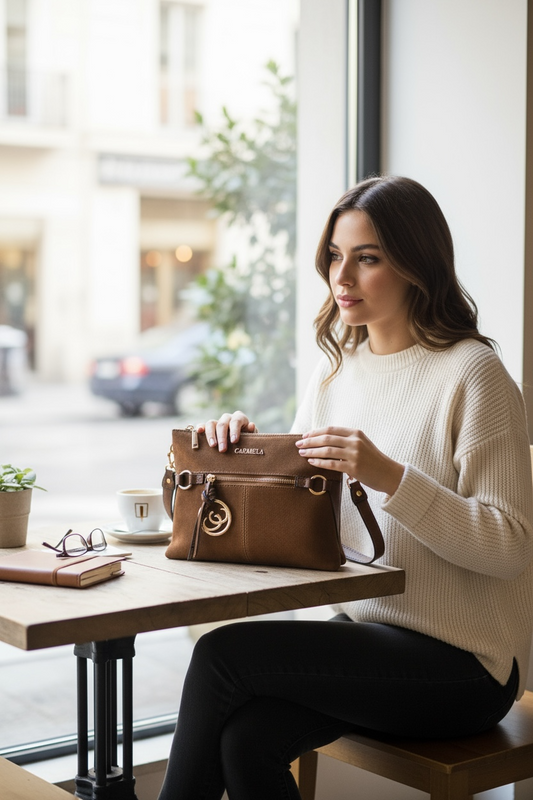 Carmela Suede Bag 186174 Camel