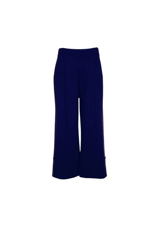 Peruzzi W24144 Wide Cropped Leg Trousers Navy