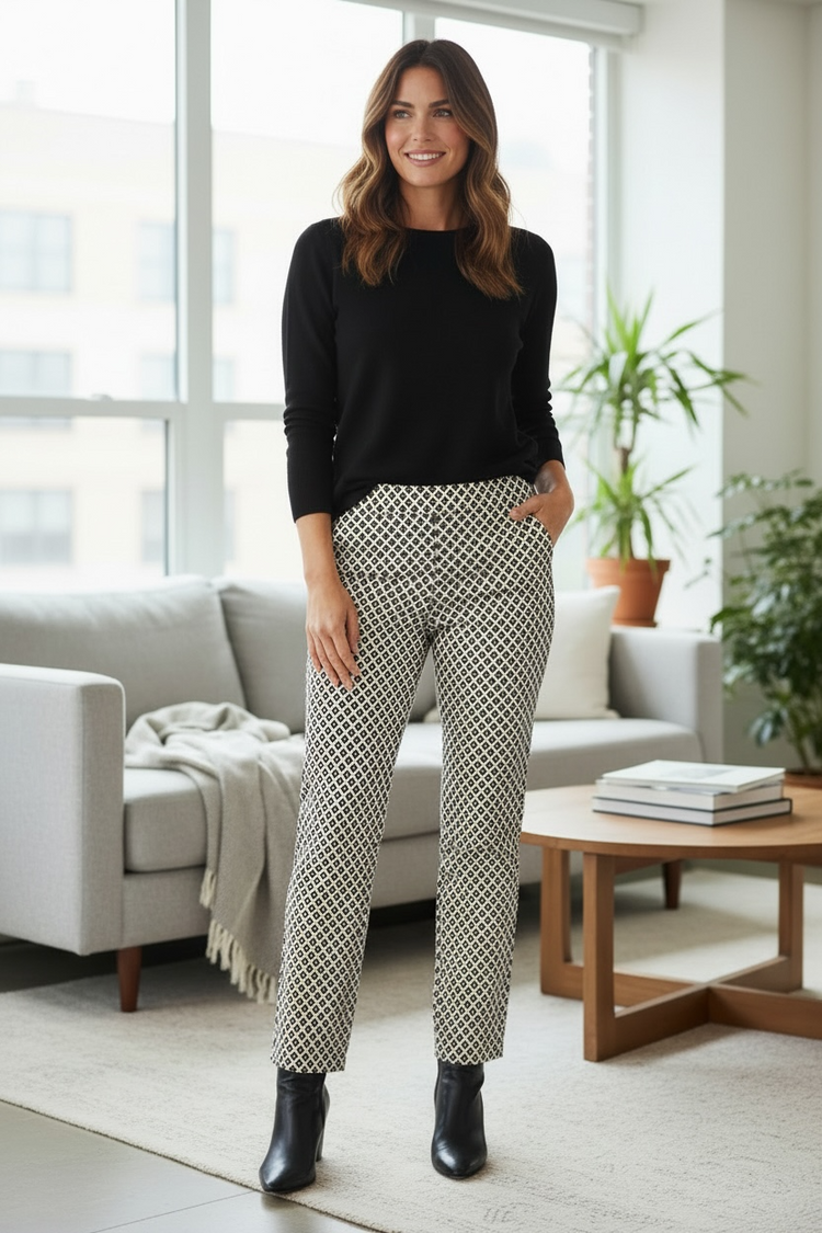 Peruzzi Turn Up Printed Trousers