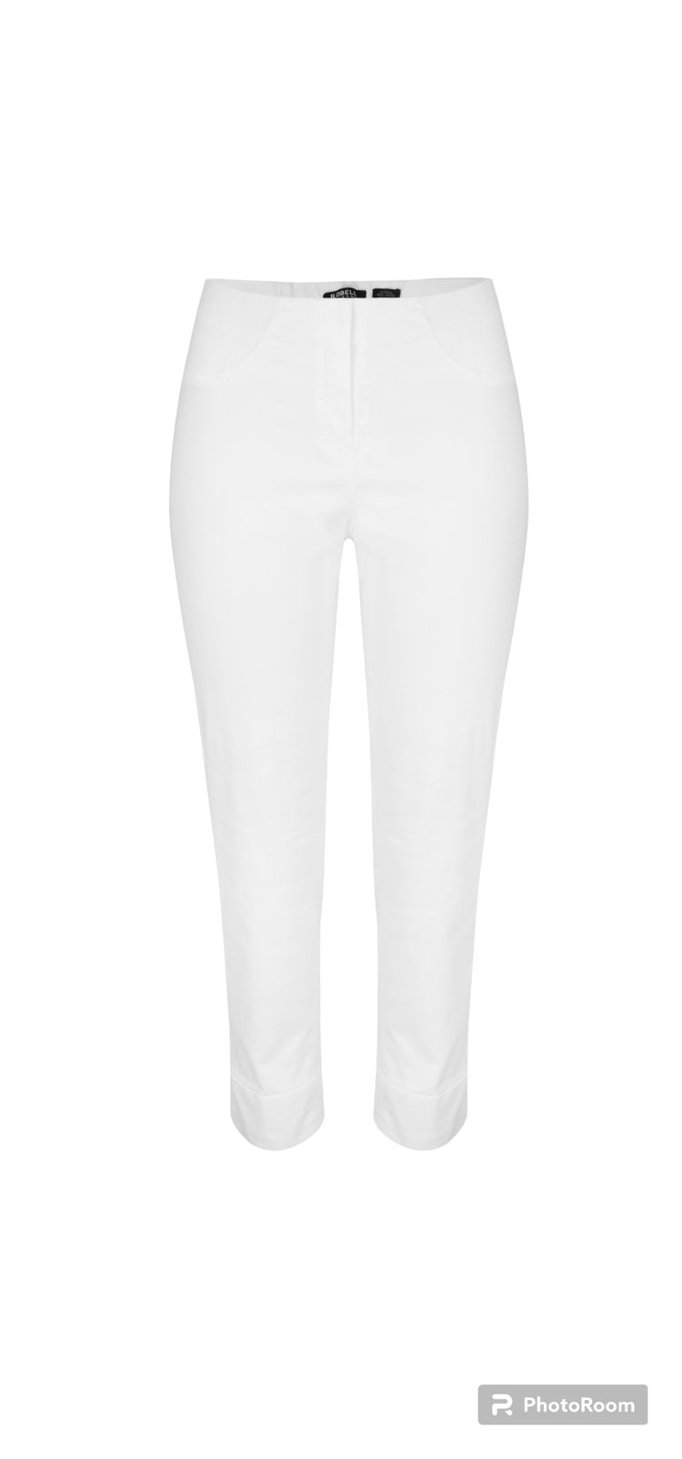 Robell Bella 51628-5448 White 10 Ankle Jeans