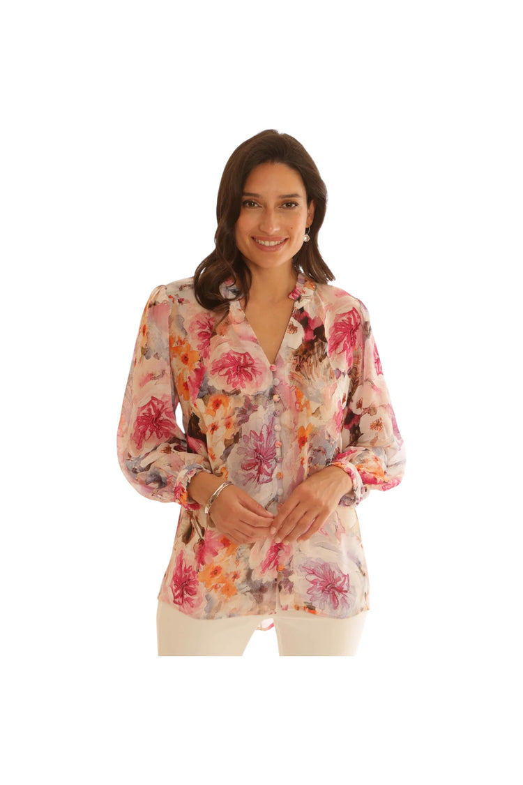 Pomodoro 82500 Watercolour Blouse Pink