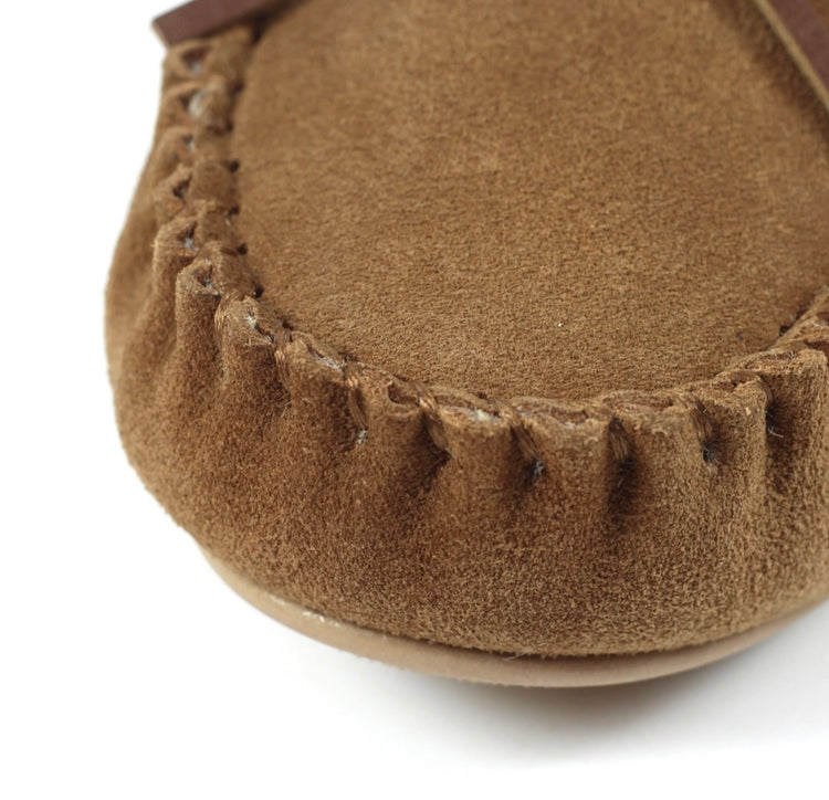 Lazy Dogz Portree Moccasin Slippers Tan