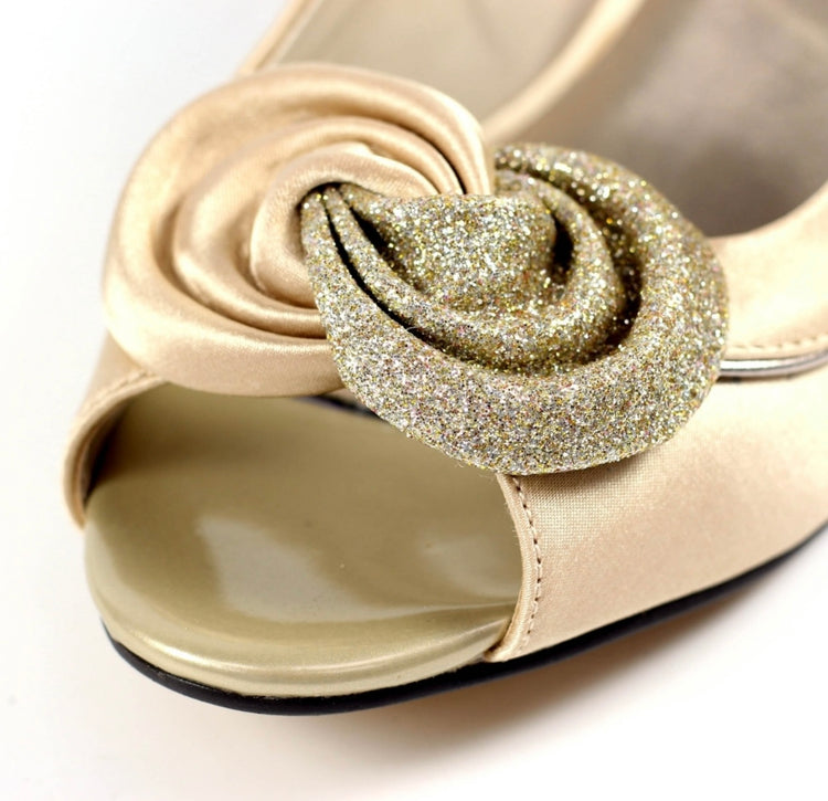 Ripley Satin Peep Toe Champagne
