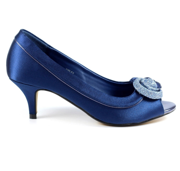Ripley Satin Peep Toe Navy