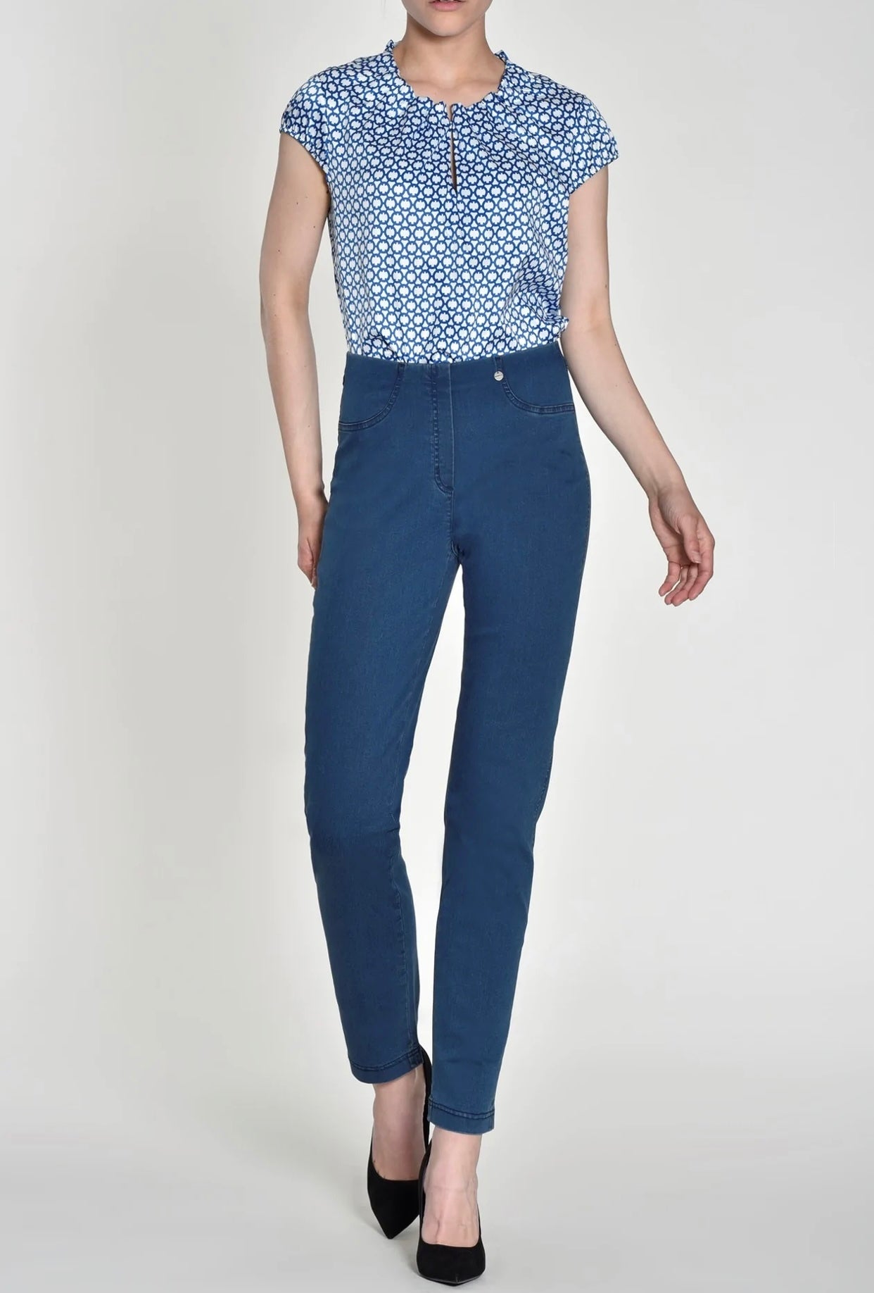 Robell 51580-5448/69 Bella Full Length Jeans Navy main image 0