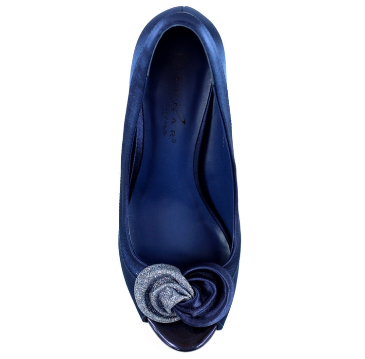 Ripley Satin Peep Toe Navy